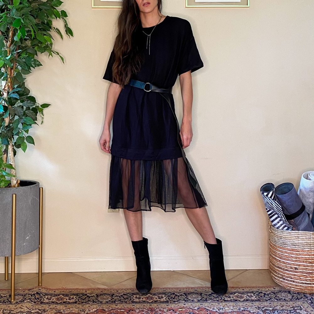 Forever21 cotton midi dress with ruffled trim